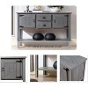 48-Inch Farmhouse Style Console Table with Storage, Entryway Table Featuring 2 Drawers and Cabinets, Wood Sofa Table with Shelves, Grey - 4 of 4