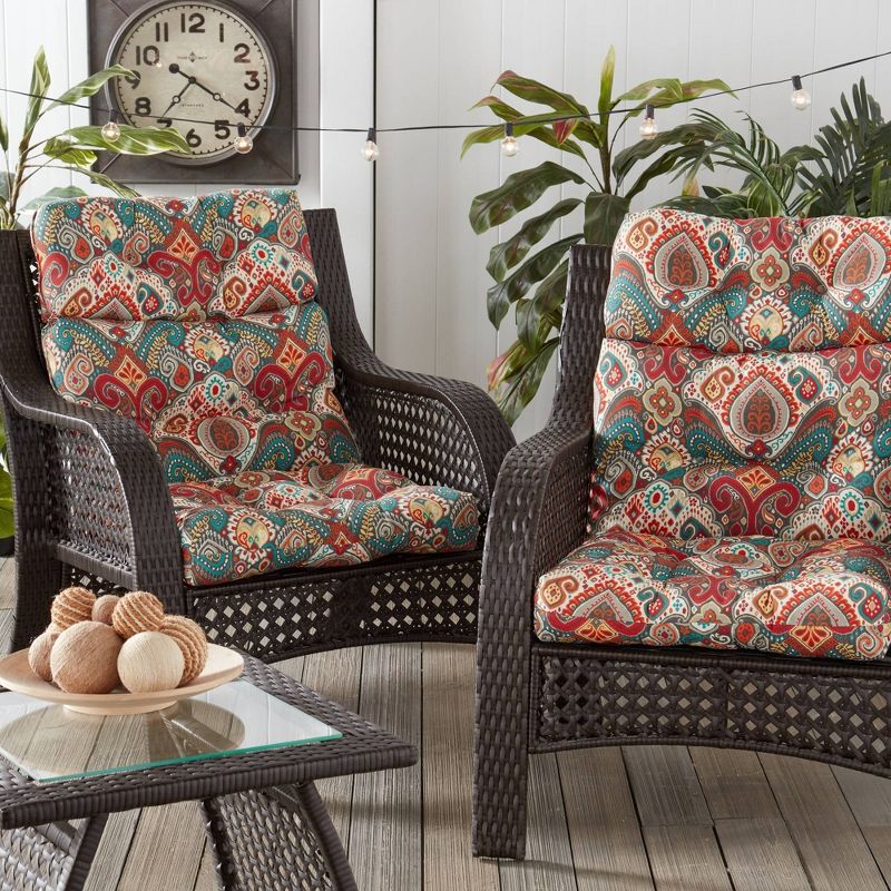 Kensington Garden 2pc 24"x22" Outdoor Seat and Back Chair Cushion Set, 3 of 8