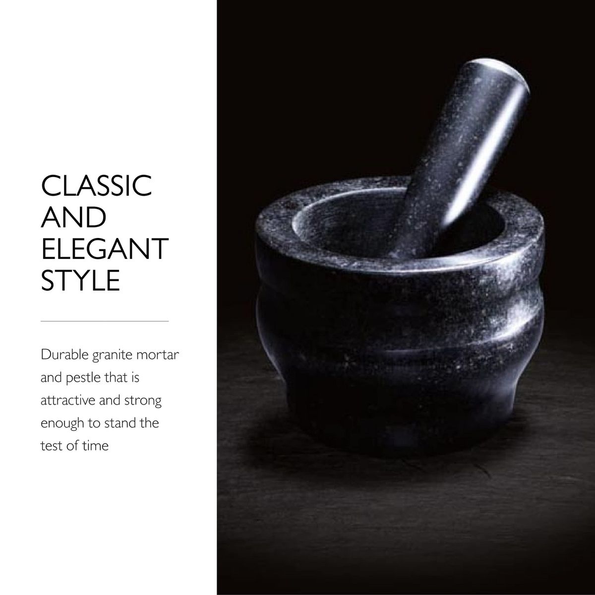 Cole & Mason 5.5-inch Granite Mortar & Pestle - Unpolished Stone Mortar & Pestle for Kitchen - Small Grinding Bowl for Herbs and Spices - Black, 8 - thumbnail 8