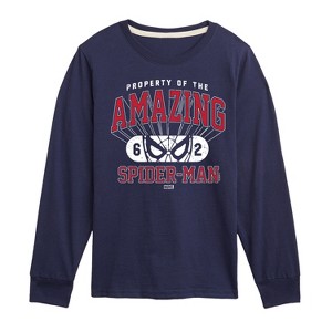 Boys' - Marvel - Property Of Spider Man Long Sleeve Graphic T-Shirt - 1 of 4