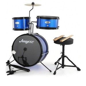 Coucheta 3-Piece Junior Drum Sets - Beginner Kits with Snare, Cymbal, Sticks & Seat - for Kids and Beginners - 1 of 4