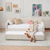 KWPZQEB Daybed with Trundle, Upholstered Twin Size Pull-Point Sofa Bed Frame with Trundle and Side Pockets, Wooden Slats, No Box Spring Needed - 4 of 4