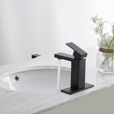 Matte Black Stainless Steel Single Handle Bathroom Faucet