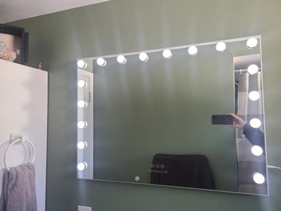 SHOWTIMEZ Vanity Mirror with Lights, Tabletop Wall-Mounted Makeup Mirror  with Dimmable 3 Modes LED Backlit Light Strip,Touch Screen Control Cosmetic