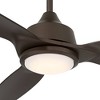 Casa Vieja 60" Revere Mid Century Modern Indoor Outdoor Ceiling Fan 3 Blade Customize LED Remote Control Emperial Bronze Bedroom Patio Damp Rated - 3 of 4