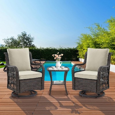 brown rattan apricot cushion