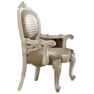 Versailles 26" Dining Chairs and Bone White Finish - Acme Furniture: Nailhead, Tufted, Leather Upholstery, No Assembly Required - 1 of 4