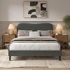 Queen Size Bed Frame with Headboard upholstered Bed Frame Soft Boucle Fabric Soft Cloud Marshmallow Shape Upholstered Headboard No Box Spring Needed - 3 of 4