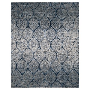 Navy/Silver Shapes Loomed Area Rug 8
