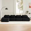 146'' Flannelette L-Shaped Modular Sectional Sofa with Movable Ottoman, Boneless Design, and Deep Seat - 2 of 4