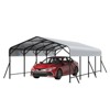 13x20FT Metal Carport, Heavy Duty Carports with Reinforced Frame and Base for All Weather, Oversized Metal Garage for Rucks, Boats, Tractors or Party - 2 of 4