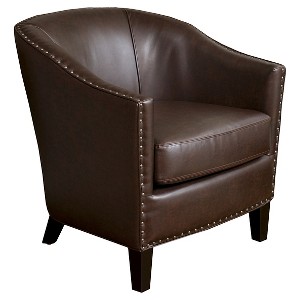 Austin Bonded Leather Club Chair - Brown - Christopher Knight Home