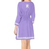 HAPPY BAY Women's Loose Holiday Mini Beachwear Swim Suit Dress Vacation Summer Beach Dress Short Flowy Bathing Suit Cover Ups 8-12 Purple Solid - 3 of 4