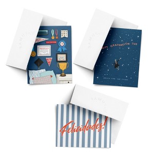 Celebration/Graduation Greeting Card Pack Sets (3 ct, Assorted) Wall Of Achievements, Stars Graduation, Felicidades by Ramus & Co - 1 of 2