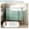 KWPZQEB Mid Century Nightstand, Bedside Table with Fluted, Metal Handles and Legs, Night Stand with 2 Storage Drawer for Bedroom, Living Room - 2 of 4