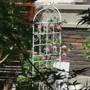 MAYEERTY 4 Pack Metal Garden Trellis 71 x 19.7 Inch Rustproof Climbing Plants Support Cream White Outdoor Flower - 1 of 4