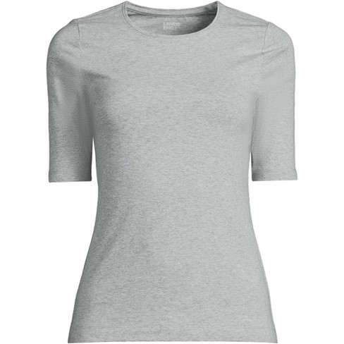 Lands' End Women's Long Sleeve Lightweight Jersey Crew Neck Top - Medium -  Gray Heather : Target