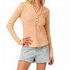 Women's Washed Thermal Henley Top - mystree - 2 of 2