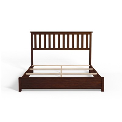 Image of eLuxury Modern Wood Bed Frame with Headboard, Twin