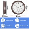 23" 3-in-1 Weather Resistant Wall Clock (MT-33). Shows Time, Temp & Humidity for Indoor, Outdoor, Garden, Lanai - 2 of 4