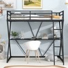 Twin Size Loft Bed with Desk, Ladder and Full-Length Guardrails - 3 of 4