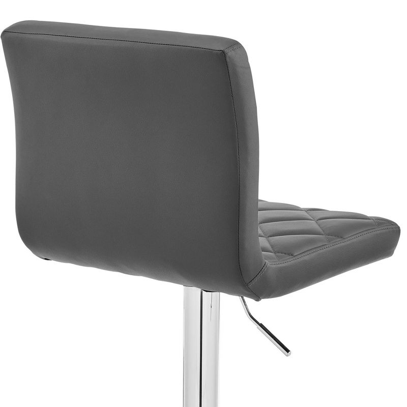 Duval Adjustable Barstool with Faux Leather and Metal Finish - Armen Living, 5 of 9