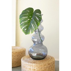 Large Glass Bubble Vase – Blue – 24" Tall Decorative Accent by Kalalou - 1 of 4