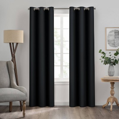 54"x43" Kenna Grommet Thermaback Blackout Curtain Panel Black - Eclipse