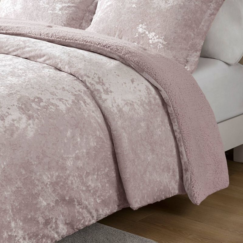 Arabella Reversible Crushed Velvet to Faux Shearling Soft Teen Comforter Set - Intelligent Design, 4 of 11