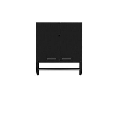 GlasFlength Bathroom Storage Cabinets Modern Medicine Cabinet with Towel Holder Elegant Simple Design for Bathroom, Black, 5.1"*17.4"*20.3"