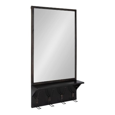 20" x 36.5" Coburn Functional Wall Mirror Black - Kate & Laurel All Things Decor