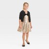 Girls' Sleeveless Sequin Skater Velvet Bow Dress - Cat & Jack™ Gold - image 3 of 3