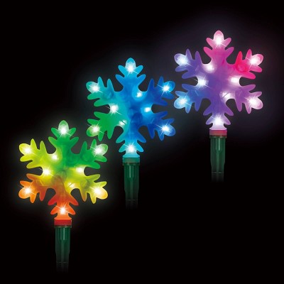 3pk/30ct Twinkly App-Controlled Snowflake Pathway Lights