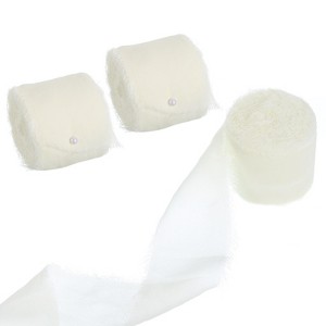 Unique Bargains Gift Wrapping Wedding Decorative Soft Chiffon Ribbon 3 Rolls - 1 of 4