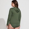 Lands' End Women's SunShade UPF 50 Long Sleeve Hooded Full Zip Rash Guard - 2 of 4