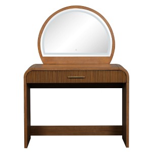 YOOCOZZ 39" Makeup Vanity Table with Touch Screen Lighted Mirror - Espresso - 1 of 4