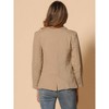 Allegra K Women's Notched Lapel Denim Single Breasted Shoulder Pad Business Casual Blazer - 3 of 4
