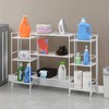 Breighton Home 32.5" Xtra Storage 3 Tier Folding Metal Shelves with Set of 3 Extension Shelves in White - 2 of 4