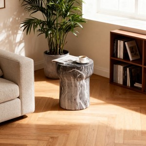 MOEPISY GardenAccent Table Faux Terrazzo Accent Table, Modern Small Round Side Table - 1 of 4