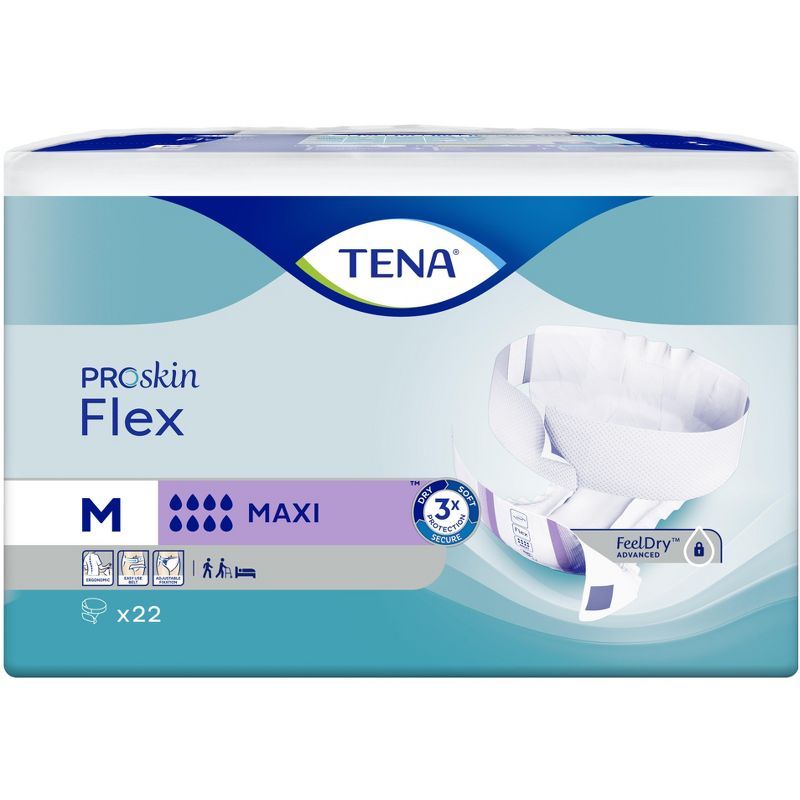 TENA ProSkin Flex Maxi Belted Unisex Briefs for Adult Incontinence, Heavy Absorbency, 1 of 3