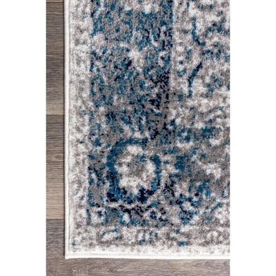 Anaelle Vintage Blue and Gray Synthetic Oriental Area Rug