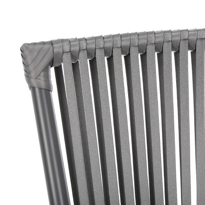 Gray Rope Arm Dining Chair with Cushions, Set of 2