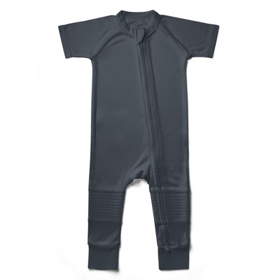Image of goumikids baby viscose from bamboo + organic cotton S/S romper - Midnight NB
