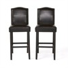 RISOKEYS Barstools Set - Set of 2 Upholstered Bar Stools for Kitchen Island, Rubberwood Legs, PU Faux Leather Seating - Dark Brown - 4 of 4