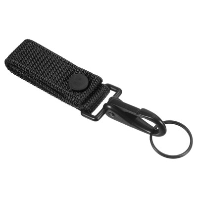 Unique Bargains Belt Keeper Key Clip Set Nylon Webbing 360 Degree Revolve  Buckle Keychain With Sticky Black Green Khaki 3pcs : Target