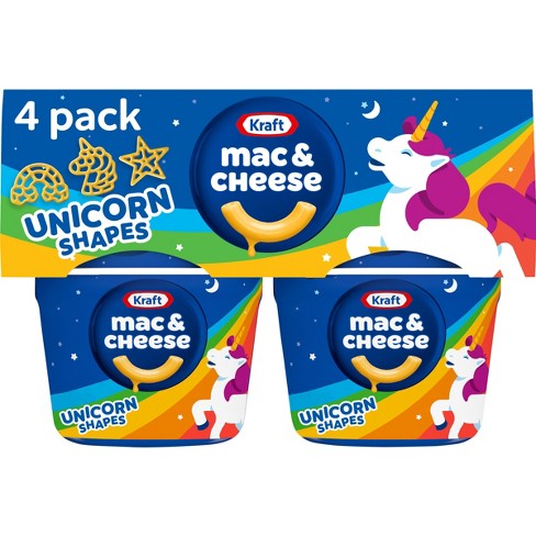 Kraft Mac and Cheese Cups Easy Microwavable Dinner with Unicorn Pasta Shapes - 7.6oz/4ct - image 1 of 4