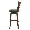 Simple Relax Upholstered Pub Height Stool with Ladder Back in Dark Cherry and Hunter Green - 3 of 4
