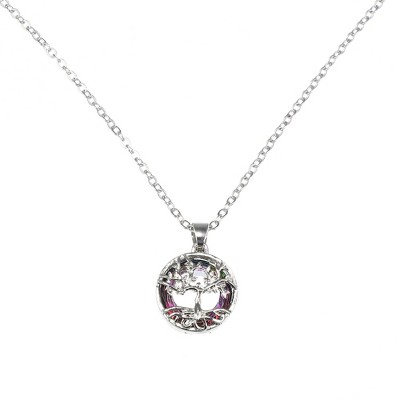 Unique Bargains Women's Pendant Necklace Tree of Life Pendant Necklaces Silver Tone Alloy