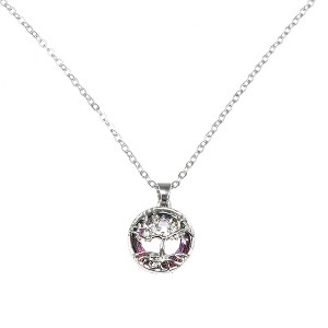 Unique Bargains Women's Pendant Necklace Tree of Life Pendant Necklaces Silver Tone Alloy - 1 of 4