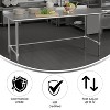 Flash Furniture Reese Commercial Grade 430 Stainless Steel 18 Gauge NSF Certified Open Base Kitchen Prep and Work Table with 1.5" Backsplash - 3 of 4